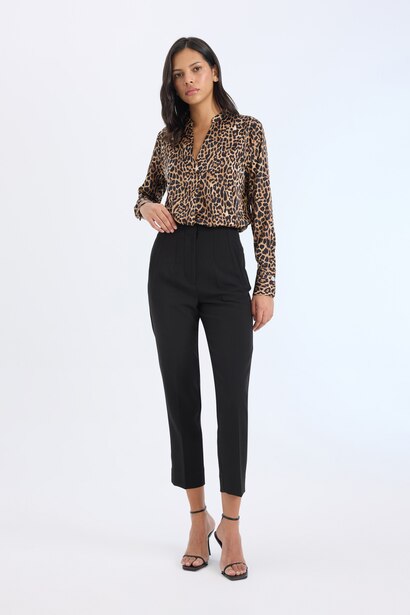 High Waist Slim Fit Trousers