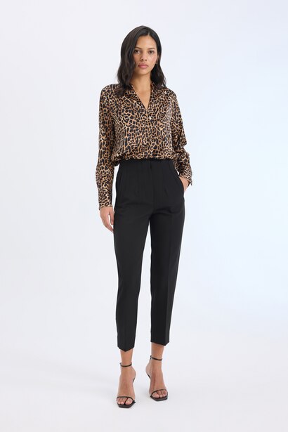 High Waist Slim Fit Trousers