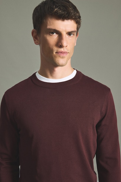 Pull basique en maille à col rond Coupe régulière
