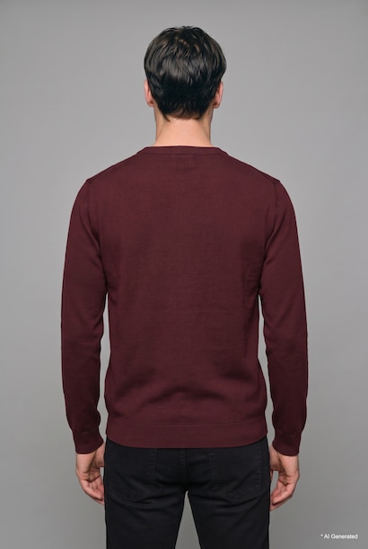 Bisiklet Yaka Basic Triko Kazak