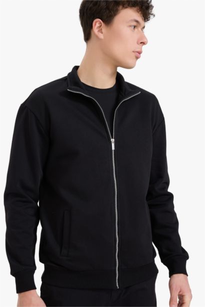 Comfort Fit Soft Furry Thick Fabric Zip-Up Sweatshirt
