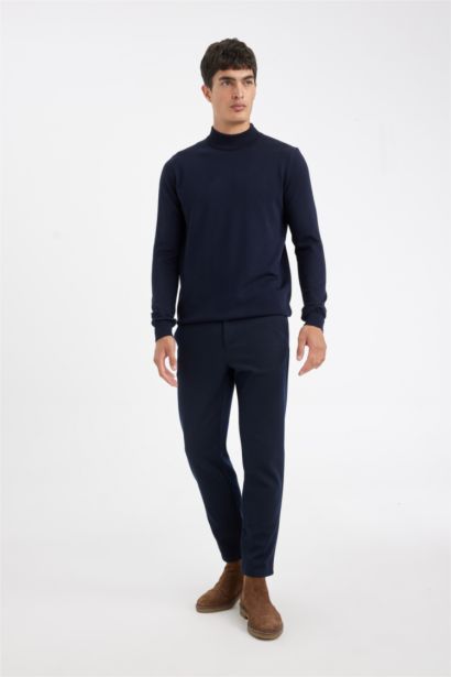 Standard Fit Half Turtleneck Basic Knitted Pullover