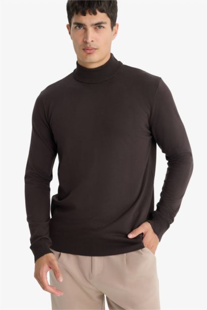 Pull en maille premium à col roulé Coupe régulière