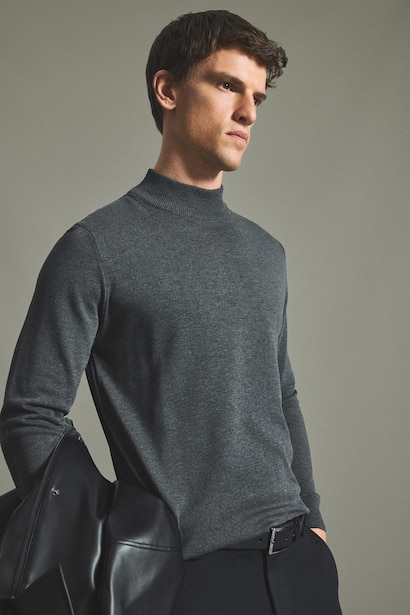 Pull en tricot basic à col roulé Coupe régulière