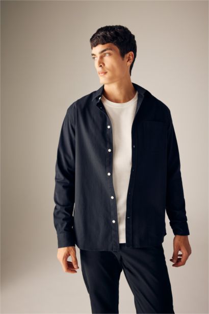 Regular Fit Gabardine Long Sleeve Shirt