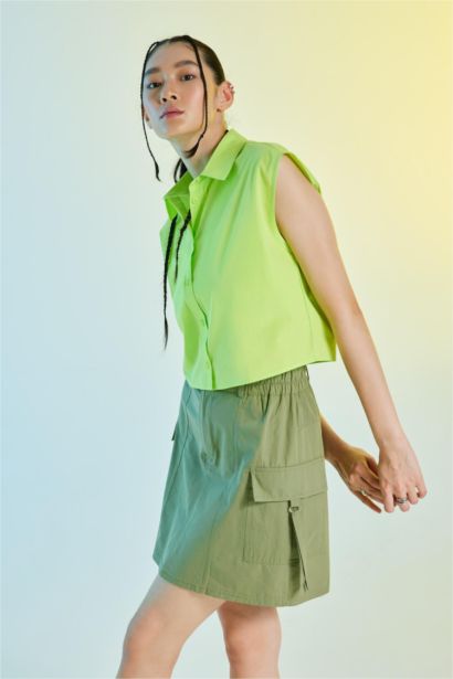 Chemise sans manches en popeline Coupe décontractée