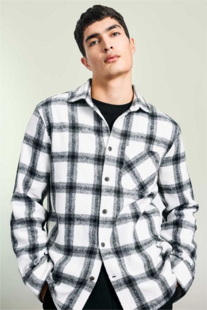 Regular Fit Plaid Lumberjack Pocket Long Sleeve Shirt