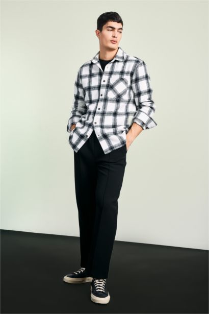 Regular Fit Plaid Lumberjack Pocket Long Sleeve Shirt