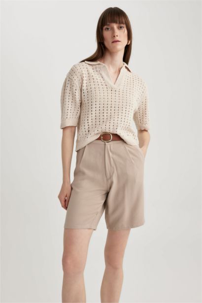 شورت بجيب وخصر عالي