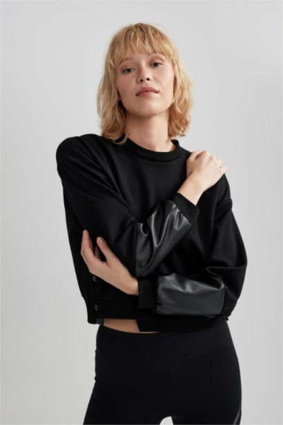 Sweatshirt Oversize col rond à manches longues