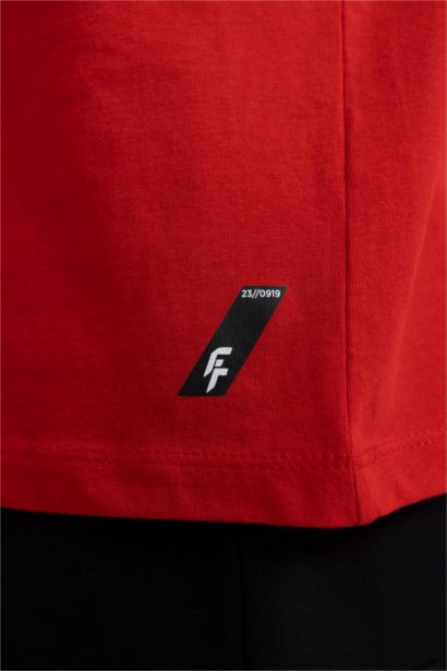 DeFactoFit Standard Fit Crew Neck Crest Printed Printed T-Shirt