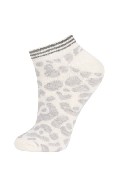 Lot de 3 Chaussettes en coton imprimé léopard pour femme