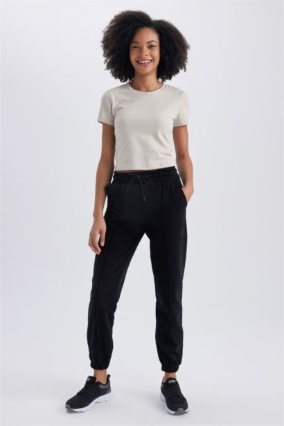 بنطلون بجامة رياضي بقصة عادية بجيب