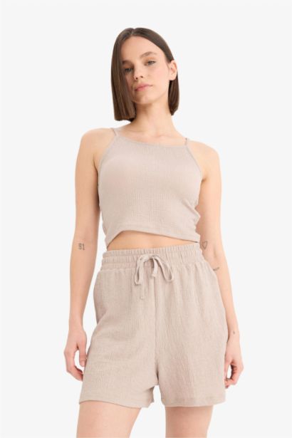Loose Fit Crepe Shorts
