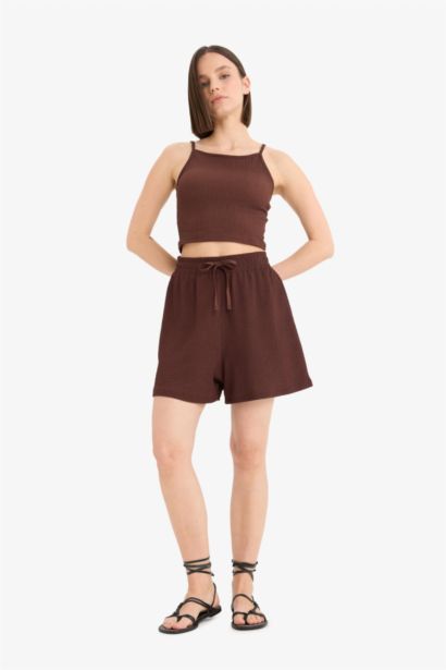 Loose Fit Crepe Shorts