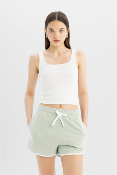 Regular Fit Thick Sweatshirt Fabric Shorts