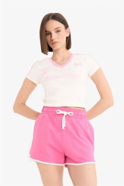 Regular Fit Thick Sweatshirt Fabric Shorts