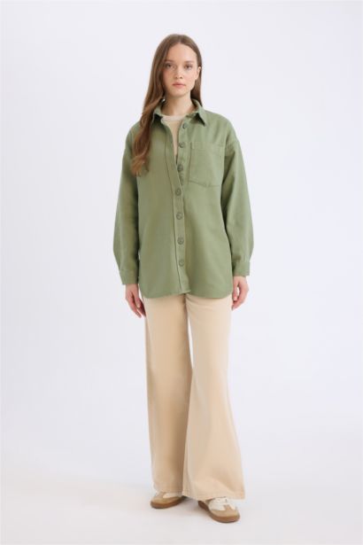 Relax Fit Gabardine Long Sleeve Tunic