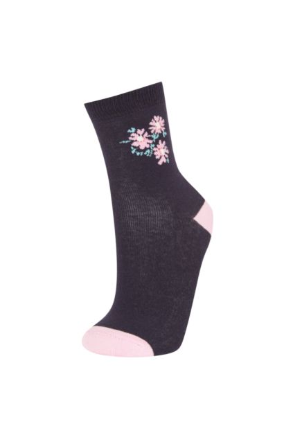 3'lü Pamuklu Uzun Çorap Kız Çocuk