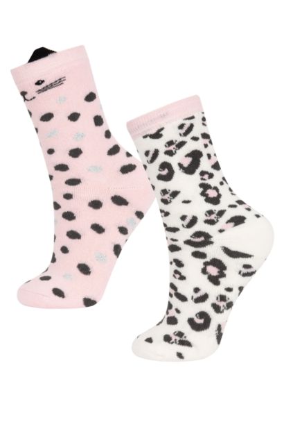 Girl 2 Piece Cotton Terry Socks
