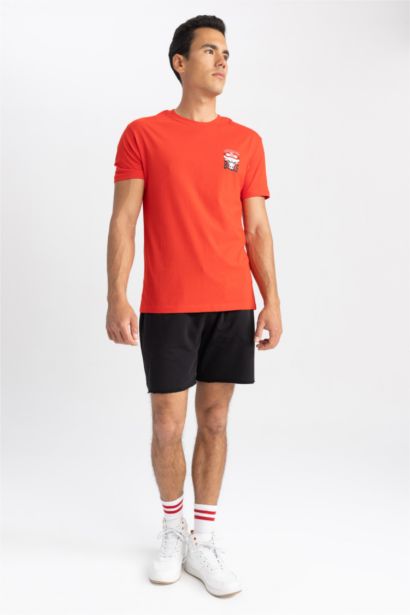 تي شيرت رياضي قطن قصة عادية من شيكاغو بولز