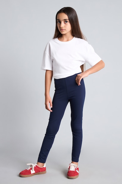 Girl 100% Cotton Long Basic Leggings