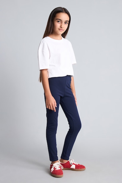Girl 100% Cotton Long Basic Leggings
