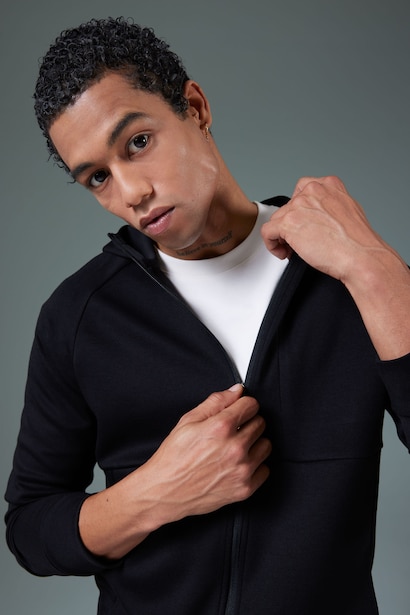 Slim Fit Scuba Fabric Cardigan