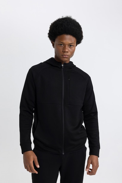 Slim Fit Scuba Fabric Cardigan