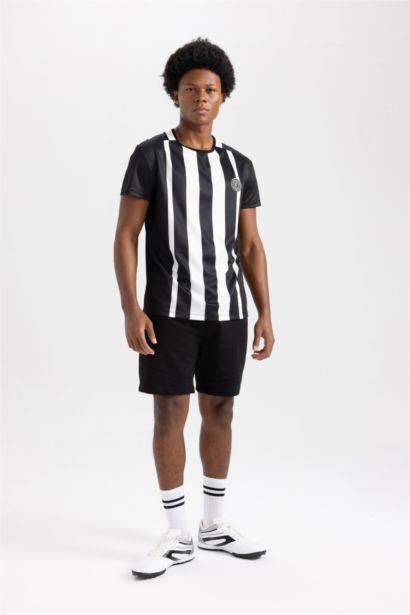 DeFactoFit Standart Fit Bisiklet Yaka Spor Baskılı Kısa Kollu Sporcu Tişört