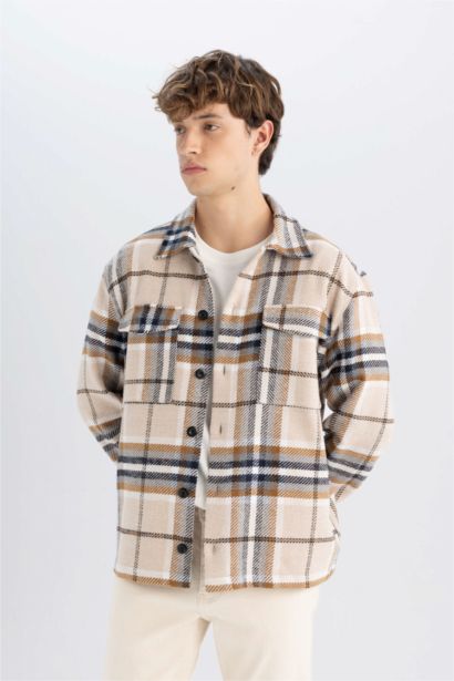 релакс пішімі чек Ұзын жеңді көйлек