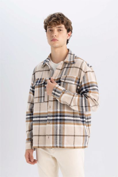 релакс пішімі чек Ұзын жеңді көйлек