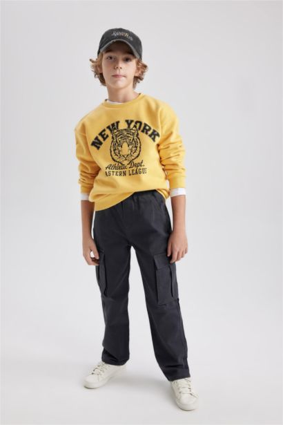Boy Cargo Fit Gabardine Trousers