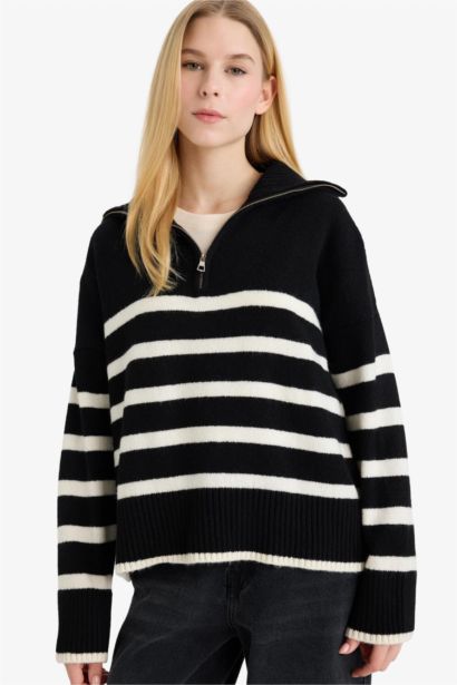 بلوفر اوفر سايز بياقة بولو