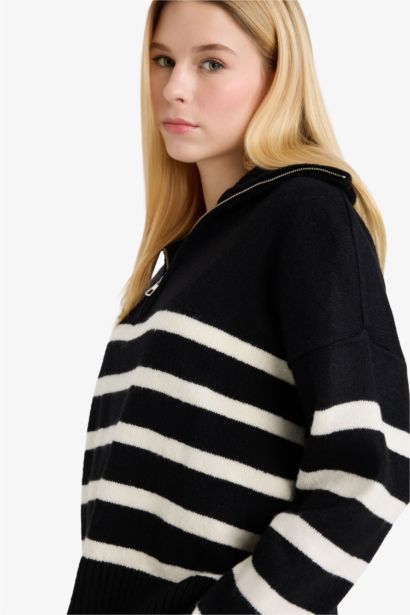 بلوفر اوفر سايز بياقة بولو