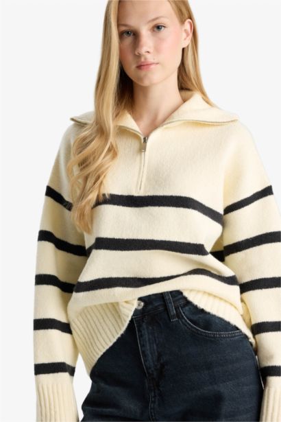 үлкен пішім поло жаға Пулловер