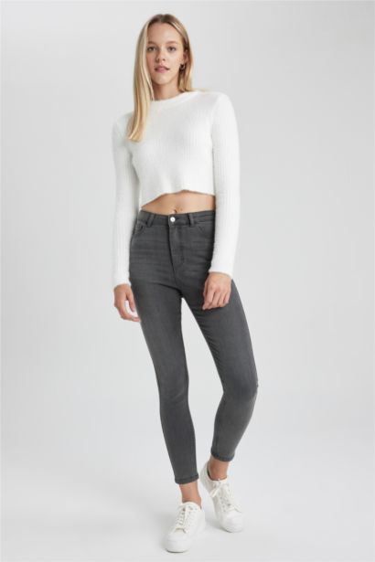 Джинсы скинни с высокой талией