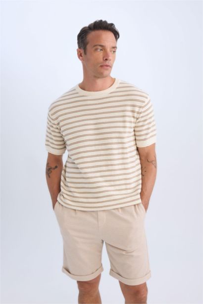 Waist Tie Pique Bermuda Shorts