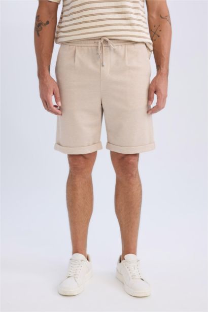 Waist Tie Pique Bermuda Shorts