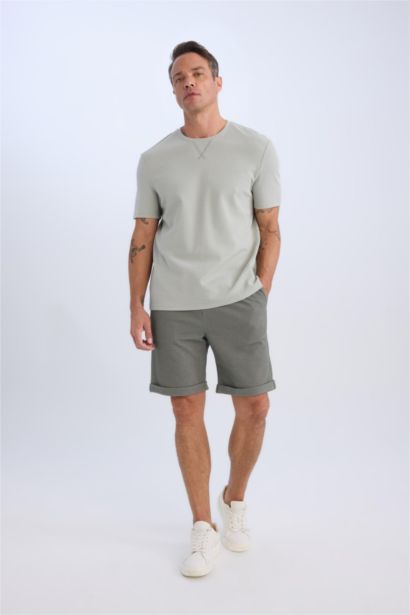 Waist Tie Pique Bermuda Shorts