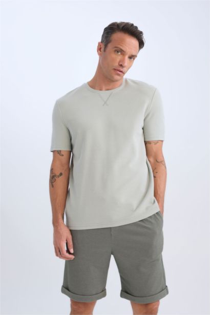 Waist Tie Pique Bermuda Shorts