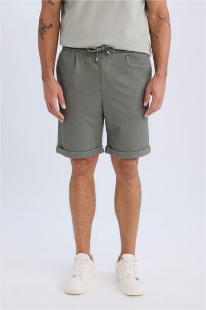 Waist Tie Pique Bermuda Shorts
