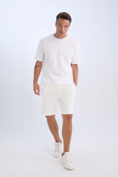 Waist Tie Pique Bermuda Shorts