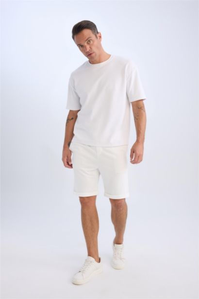 Waist Tie Pique Bermuda Shorts