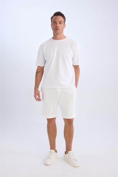 Waist Tie Pique Bermuda Shorts