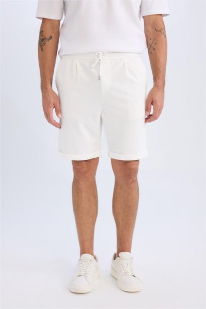 Waist Tie Pique Bermuda Shorts