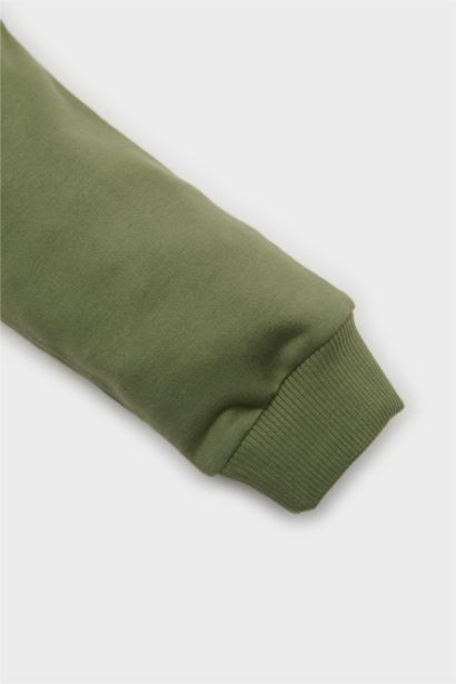 Bisiklet Yaka Basic Düz Sweatshirt Erkek Bebek