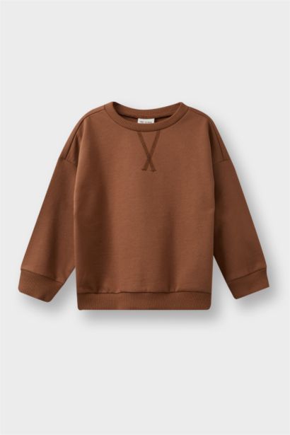 سويت شيرت بيبي ولادي قصة عادية ببطانة ناعمة - قطعتين