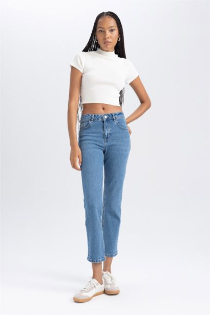 High Waist Slim Fit Trousers