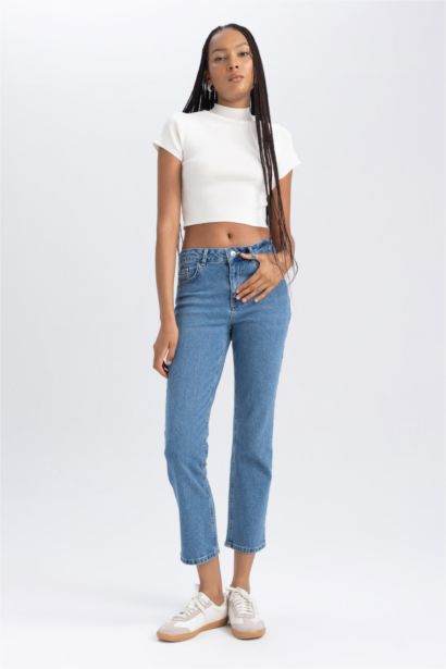 High Waist Slim Fit Trousers